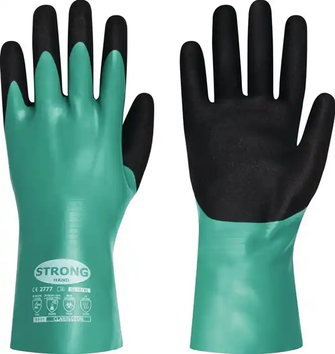 Preisknaller Chemiehandschuhe CLARINGTON Gr.10 grün/schwarz EN 407/EN 388/EN 374 VE: 12 Paare