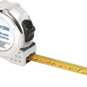 Taschenrollbandmaß L.8m B.25mm mm/cm EG II Ku.CR TECWERK Neuheit