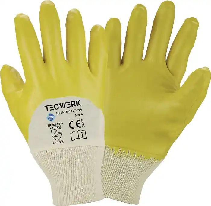 Knallerangebot Handschuhe Ems Gr.8 gelb besonders hochwertige Nitrilbeschichtung TW VE: 12 Paare