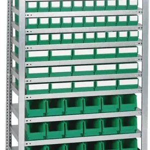 Sale Steckregal H2000xB1000xT400mm Grundregal 14 Stahl-Bd.90x3,15x4 grün TECWERK