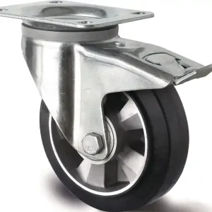 Schwerlastlenkrolle D.160mm Trgf.400kg Festst.Elastikgummi Bau-H.195mm TECWERK Abverkauf