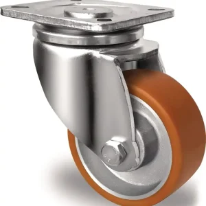Bestpreis Lenkrolle D.80mm Trgf.180kg PU Platte L100xB85mm Farbe Rl.braun TECWERK