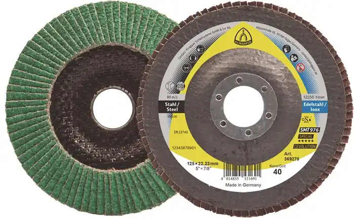 Fächerscheibe SMT 976 D.125mm K.60mm gewölbt 6Grad VA keramischer Korund VE: 10 Stück Garantierte Lieferung