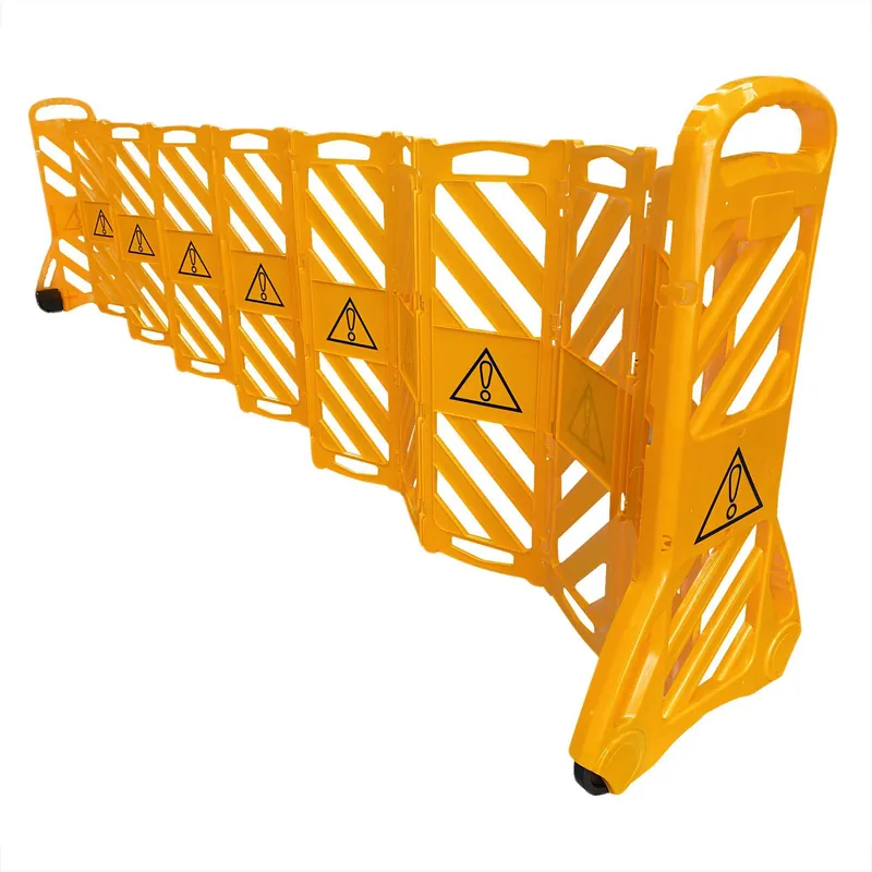 FLEX-GUARD mobile Absperrung, Kunststoff, gelb, für innen, mit Warnsymbolen, 1.000x320x580mm Expressversand