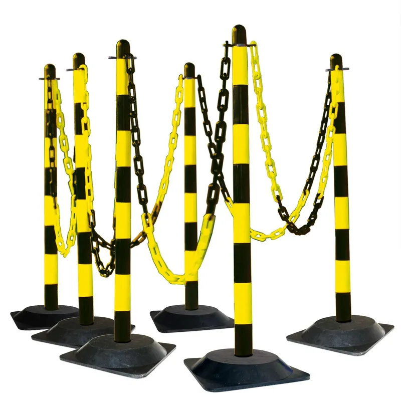 GUARDA Leichter Ketten-Warnständer-Set - 6 Ständer, 10m Kette, 10 Glieder und Haken Knallerangebot