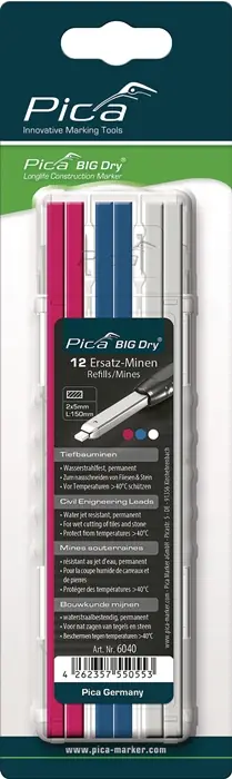 Günstig Minenset Pica BIG-Dry 4x rot/4x blau/4x weiß b.40Grad stabil 12 Minen/Set VE: 5 Stück