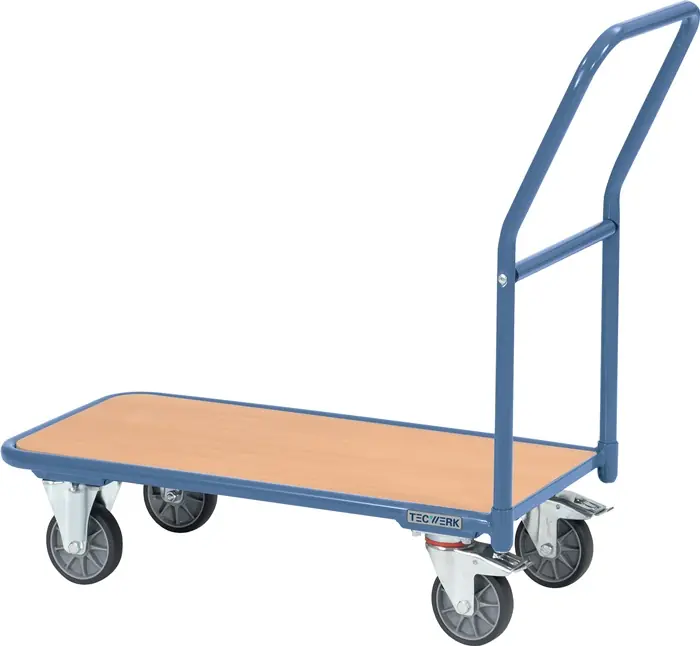 Plattformwagen Ladeflächen L850xB450mm STA taubenblau Trgf.250kg TECWERK Neu Im Sortiment
