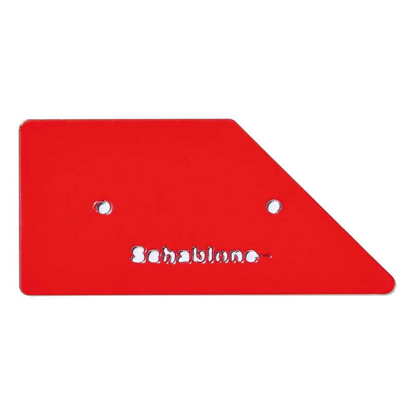 Finale Aktion Säge/Bohr-Schablone für Rammschutz-Geländer Hybrid, Anpassen von (Eck-)Querholmen, rot, 52 x 110 mm