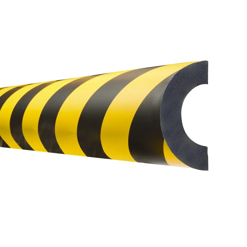 MORION Prallschutzprofile für Rohre 1000 mm - mit Bogen-Form aus PU-Schaum - gelb/schwarz Echt