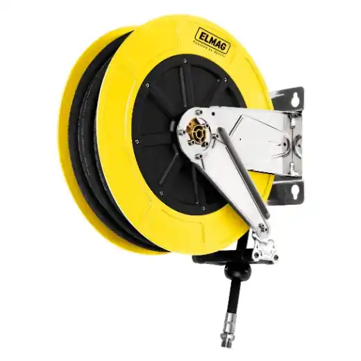 Direkt Vom Hersteller ELMAG INDUSTRIE Schlauchaufroller Edelstahl "4432/13" - für Druckluft u. Wasser 70°C, 18 m, 3/8"