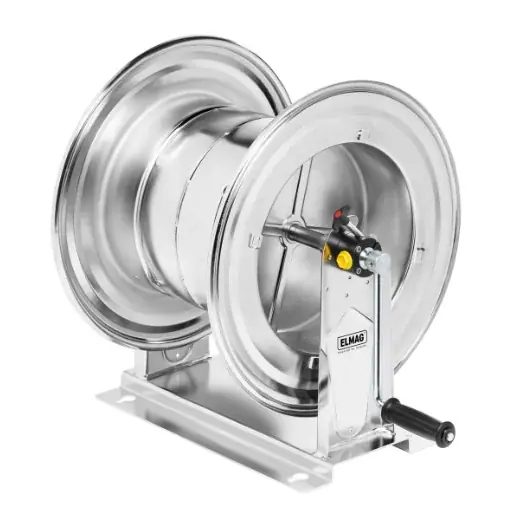 ELMAG Manueller Schlauchaufroller Edelstahl Serie 560 - Mod. 75640/20, Luft/Wasser/Öl max. 130°C Solange Der Vorrat Reicht