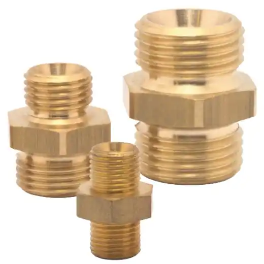 Neu ELMAG Doppelnippel - AG 1/4" x AG 3/8", Messing 2 Stk. Packung - SB