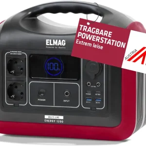 ELMAG Tragbare Powerstation ENERGY 1200 - 1200W, LiFEPO4 Akku mit 992Wh Saisonangebot