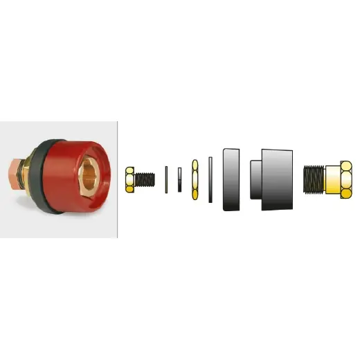 Knallerangebot ELMAG Einbaubuchse 35/50/70 mm2, rot - für Zapfen-Ø 13 mm, 400 A / 60% ED