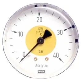 ELMAG Flaschendruckmanometer (Azetylen) - Ø 63mm, für Druckregler zu Stahlflasche 1 Stk. Pkg. - SB Angebot