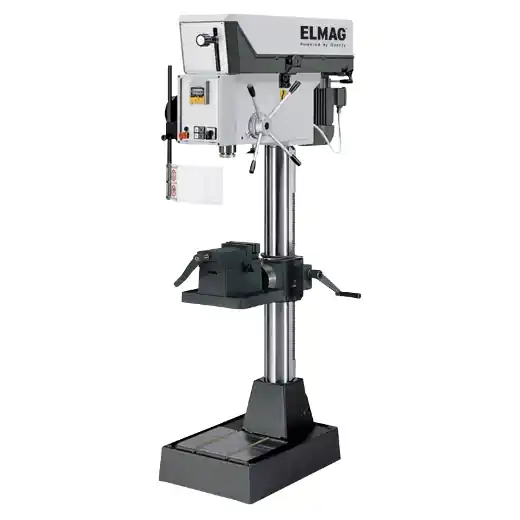Sonderangebot ELMAG PREMIUM Highspeed-Säulenbohrmaschine - Modell R32VS PGM inkl. schwenkbarem Schraubstocktisch