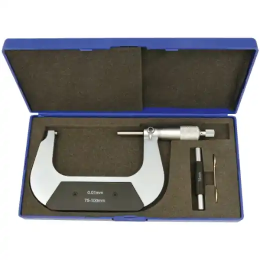 ELMAG Präzisionsbügelmessschraube 75-100mm - Ablesung 0,01mm, HM-Messflächen Neue Kollektion
