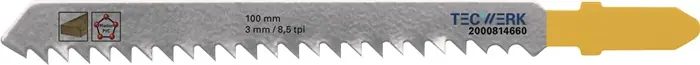 Stichsägeblatt Gesamt-L.100mm Zahnt.3mm S.1,27mm HCS 5 St./Karte TECWERK Begrenztes Angebot