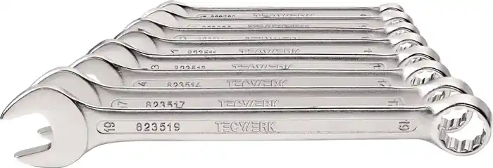 Highlight Ringmaulschlüsselsatz 8-tlg.SW 8-19mm Form A CV-Stahl TECWERK