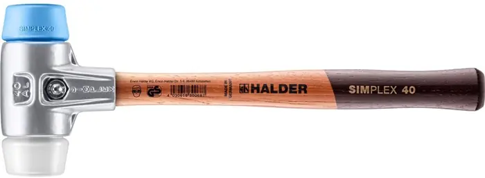 Schonhammer SIMPLEX L.330mm Kopf-D.40mm HO Superplast.weiß/TPE-soft blau HALDER Top-Angebot