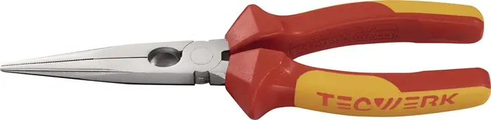 Flachrundzange L.200mm ger.VDE Mehrkomp.-Hüllen TECWERK Expressversand