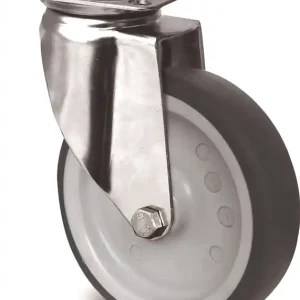Highlight Lenkrolle D.100mm Trgf.100kg m.Platte Platten-B.67mm Gleitlager VA TPE TECWERK