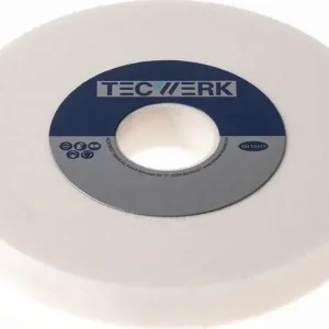 Schleifbockscheibe Ø300xB40x76mm 80 Form A m.Aussparung Edelkorund weiß TECWERK Abverkauf