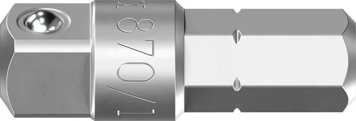 Saisonangebot Verbindungsteil 870/1 Außensechskant/-vierkant1/4Zoll L.25mm CV-Mo stahlgrau