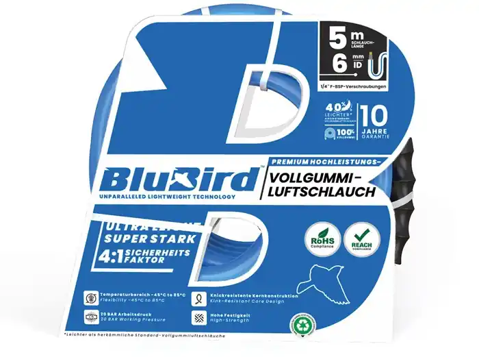 Werkstattschlauchset BluBird ID 6mm AD 12mm L.5m Sicherheitskuppl. Sale