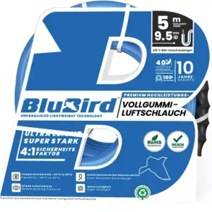 Echt Werkstattschlauchset BluBird ID 9,5mm AD 15,5mm L.5m Sicherheitskuppl.