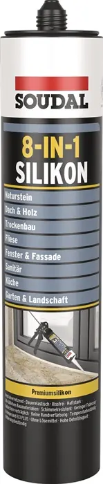 Silikondichtstoff Premium Silik.8-in-1 transp.300ml Kartusche SOUDAL VE: 12 Stück Bestseller