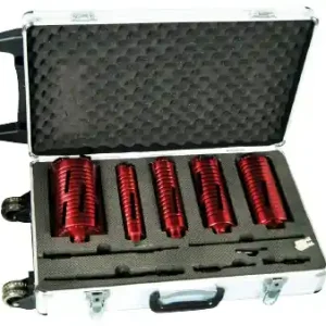 Mega-Angebot CEDIMA Einsatzkoffer inkl. Bohrkronen (Ø42, 52, 68, 82, 102 mm) inkl. Zentrierbohrer, Adapter M16 auf 6-kant, Adapter M16 auf SDS-Plus