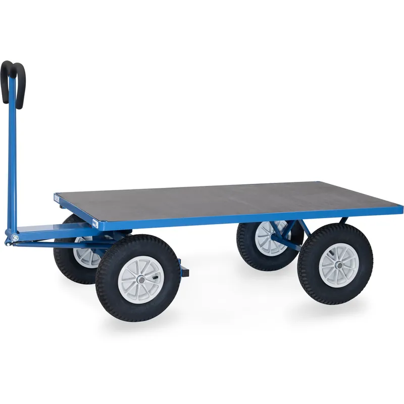 fetra Handpritschenwagen aus Profilstahl pulverbesichtet blau RAL-5007 Echt
