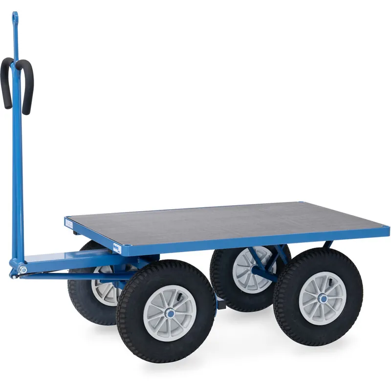 fetra Handpritschenwagen pulverbeschichtet blau RAL 5007 mit Zugöse Heißes Angebot