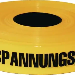 Trassenwarnband Achtung Niederspannungskabel B.40mm L.250m gelb KELMAPLAST Neu