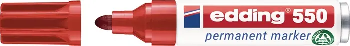 Super-Preis Permanentmarker 550 rot Strich-B.3-4mm Rundspitze EDDING VE: 10 Stück