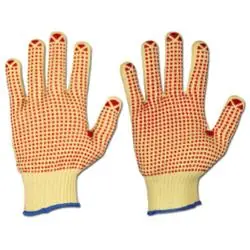 Günstig Restposten - Mittelstrick- Handschuhe - KEVLAR weiß-rot - Größe 9 - Noppen