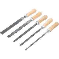 Feilen-Satz - 5-teilig - Holzheft - Länge 150 mm Nur Für Kurze Zeit