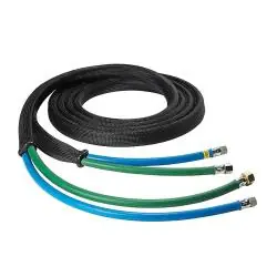 SATA Schlauchpaar - Länge 6-15 m - 9 x 9 mm mit Überzugsgeflecht - IG G 3/8" und G 1/2" (Material) - IG G 1/4" (Luft) - Preis per Stück Sichere Zahlung