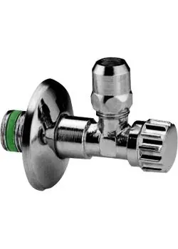 Schnäppchen Eck-Drosselventil - Messing verchromt - selbstdichtend - Außengewinde G 1/2" - Rohranschluss-Ø 10 mm