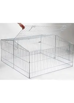 Preiswert Freilaufgehege Easy für Kleintiere - verzinkt - mit Sonnenschutz - 115x115x60 cm