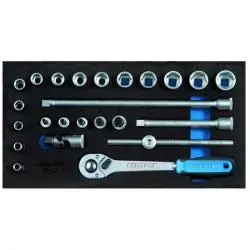 Top-Angebot Steckschlüssel-Sortiment - Antrieb 3/8" - in 1/3 Check-Tool-Modul - 24-tlg