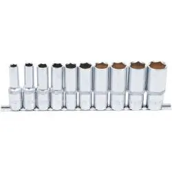 Steckschlüsseleinsatz-Set 1/2" - tief - in ZOLL - 10-teilig Preisreduziert