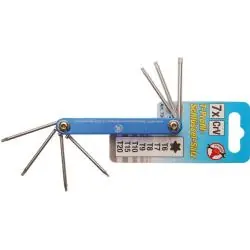 Klappschlüssel-Set - mit T-Profil - Größe T6 bis T20 - 7-tlg. Neu